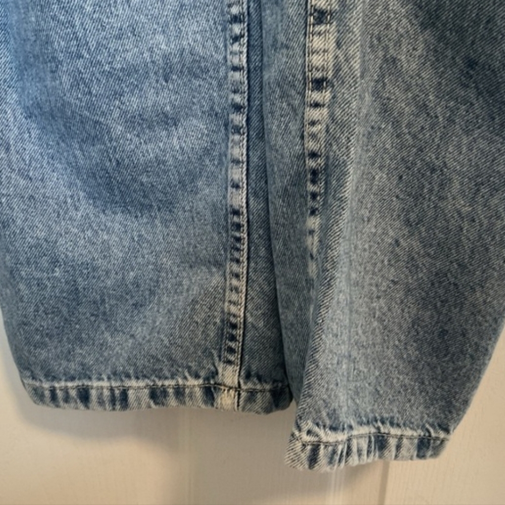 Free People Light Blue Denim Overalls Straight Leg - Picture 10 of 11